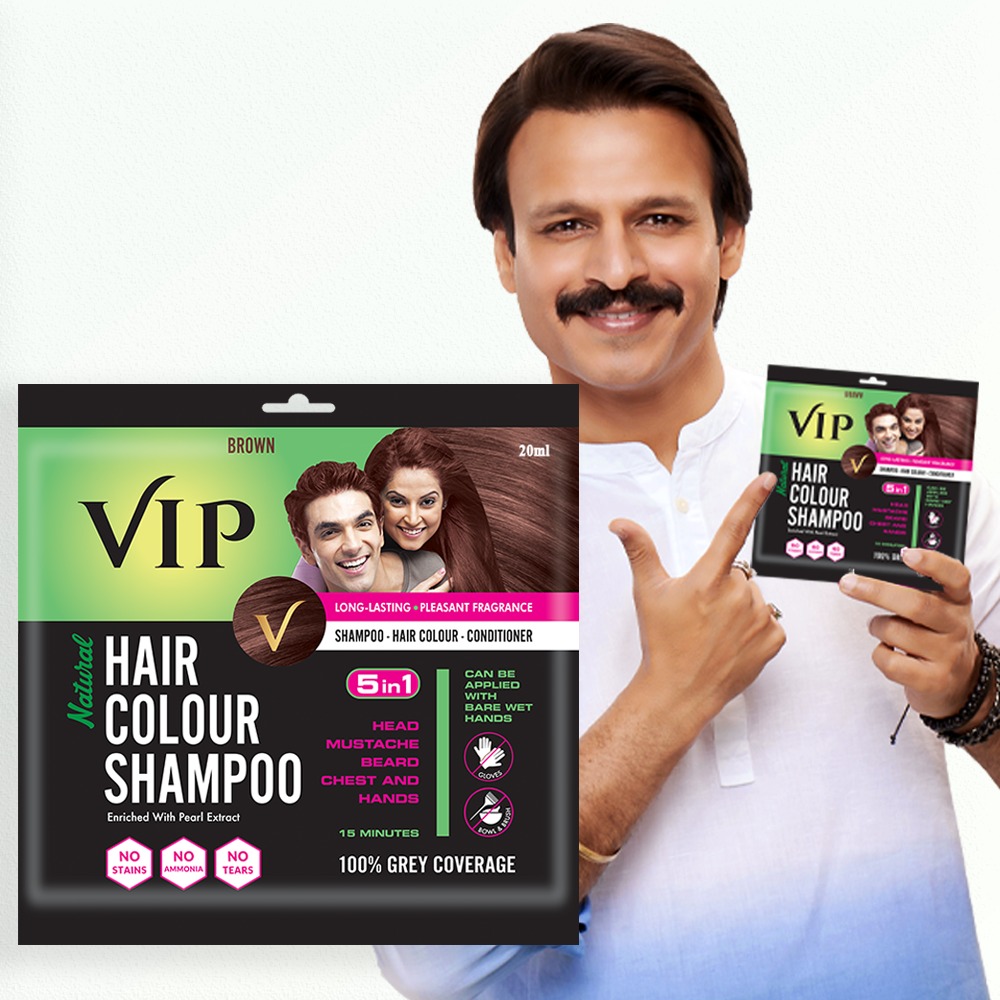 præst filter pølse VIP Hair Colour Shampoo - 20ml Sachet (Men's Pack) - Available Black &  Brown - VIP