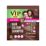 VIP Hair Colour Shampoo Brown, 20ML | Men & Women 100% Grey Coverage | Easy Hair Coloring in 15 Minutes | Ammonia-Free