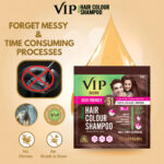VIP Hair Colour Shampoo - Brown | Ammonia Free Hair Colour for Men and Women | 20ML (Pack of 10) - Image 3