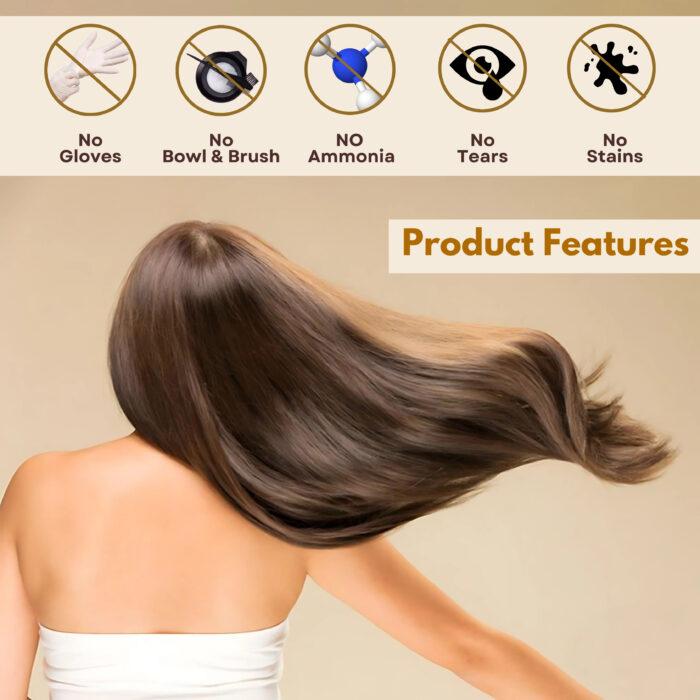VIP Hair Colour Shampoo - Brown | Ammonia Free Hair Colour for Men and Women | 20ML (Pack of 10) - Image 8