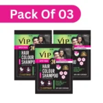 VIP Hair Colour Shampoo Black – 10ml (Pack of 3)| Travel-Friendly Pack for Men and Women, Super Touch Pack