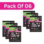 VIP Hair Colour Shampoo Black 10ml (Pack of 6) | Best Permanent Hair Color for Grey Hair, Easy to use sachet