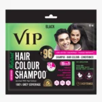 VIP Hair Colour Shampoo Black, 40ML (Women's Pack) | Men & Women 100% Grey Coverage | Easy Hair Coloring in 10 Minutes | Ammonia-Free